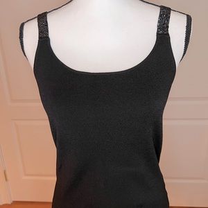 Beaded strap tank in gorgeous rayon knit by Ellen Tracey